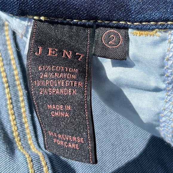 Jen7 by 7 for all mankind slim straight blue jeans size 2 - Picture 4 of 17